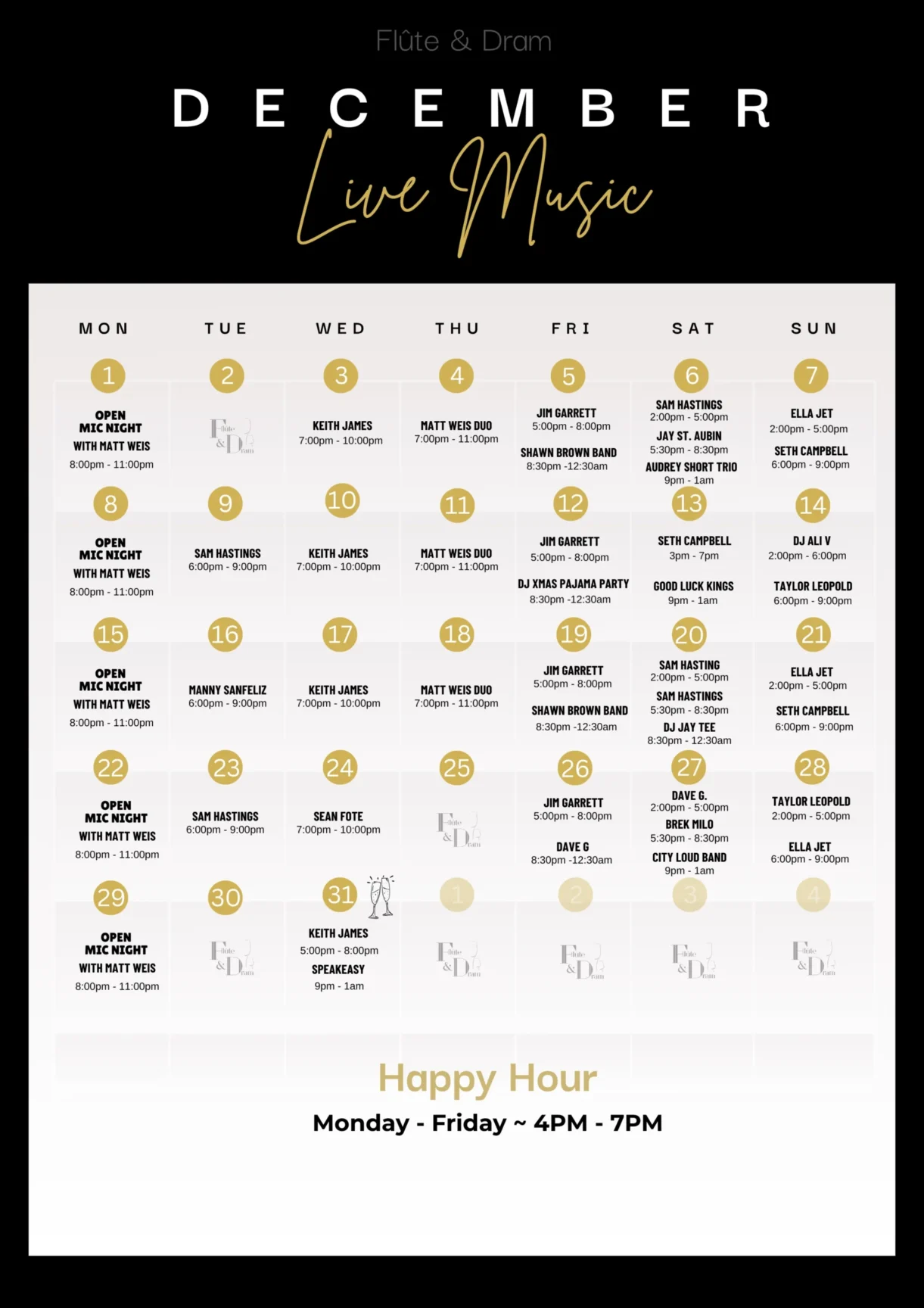 Flute and Dram Events december-2025